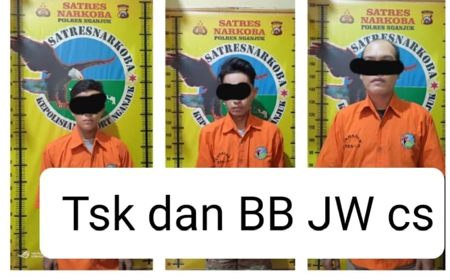 Satreskoba Polres Nganjuk Berhasil Tangkap 3 Orang Terduga Kurir Sabu