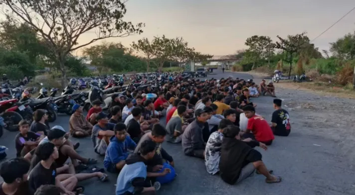 Satlantas Polresta Sidoarjo Amankan Puluhan Remaja Balap Liar