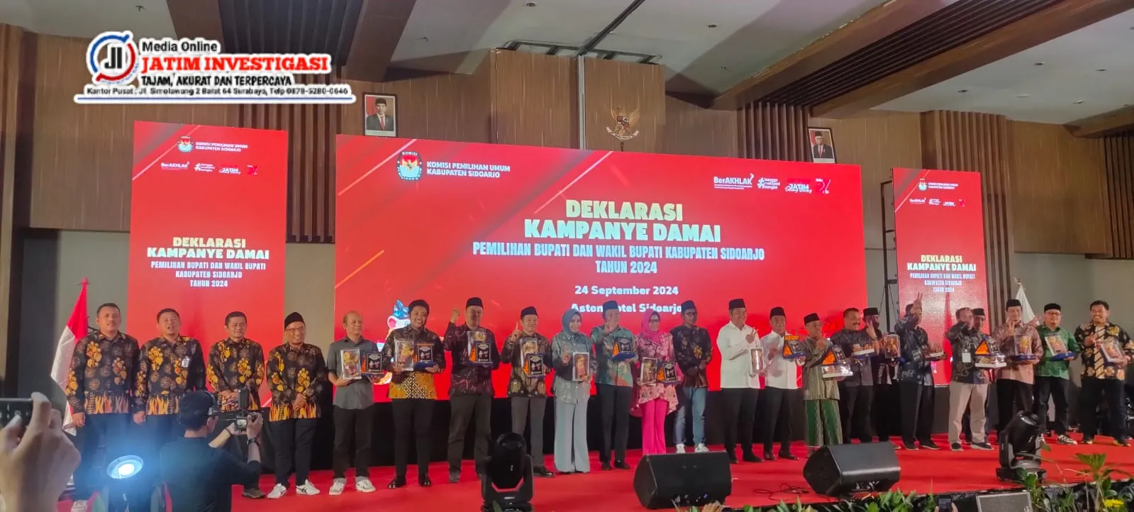 KPU Sidoarjo Gelar Deklarasi Kampanye Damai di Aston Hotel, Persiapan Pilkada 2024