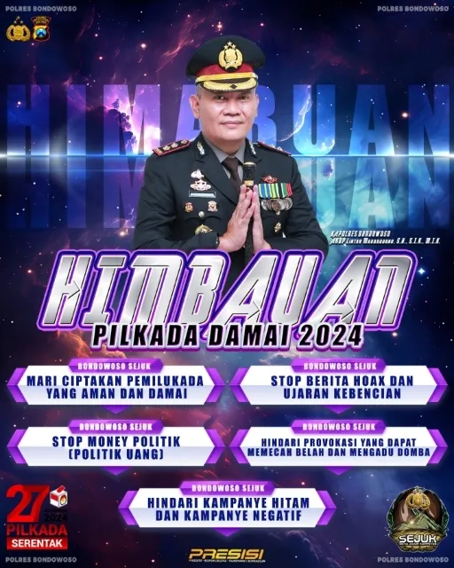Polres Bondowoso Jelang Pilkada Serentak di Bondowoso, Ini Imbauan Polisi pada Masyarakat