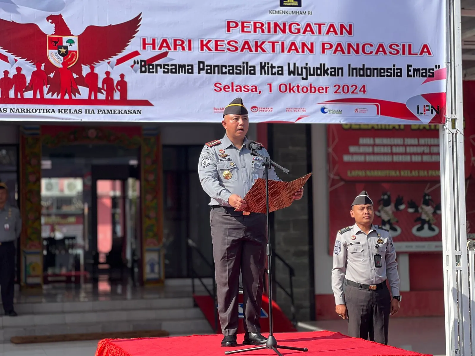 Lapas Narkotika Kelas IIA Pamekasan Kanwil Kemenkumham Jatim Menggelar Upacara Hari Kesaktian Pancasila