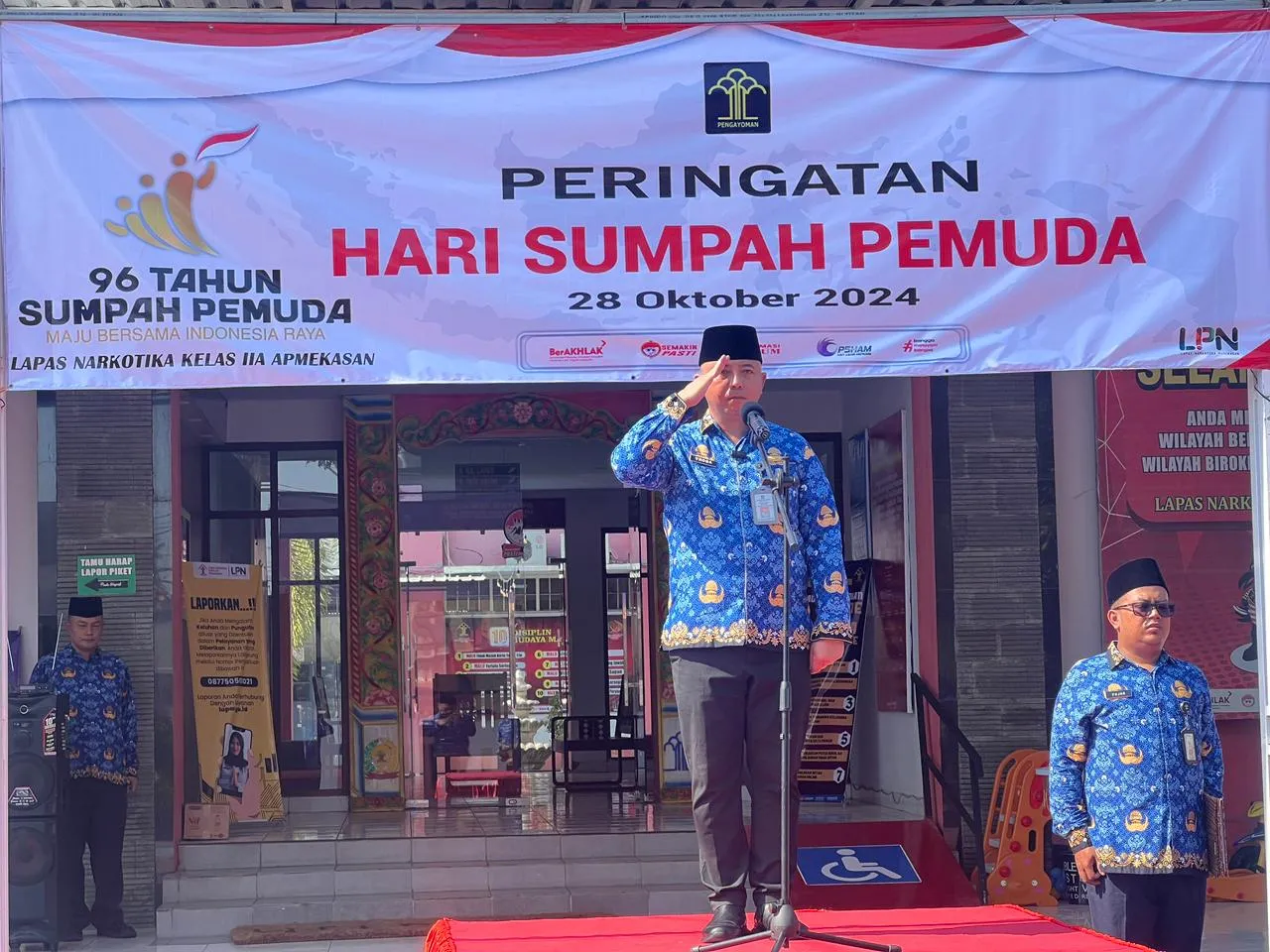 Maju Bersama Indonesia Raya, Lapas Narkotika Kelas IIA Pamekasan Kanwil Kemenkumham Jatim Gelar Upacara Peringatan Hari Sumpah Pemuda ke-96