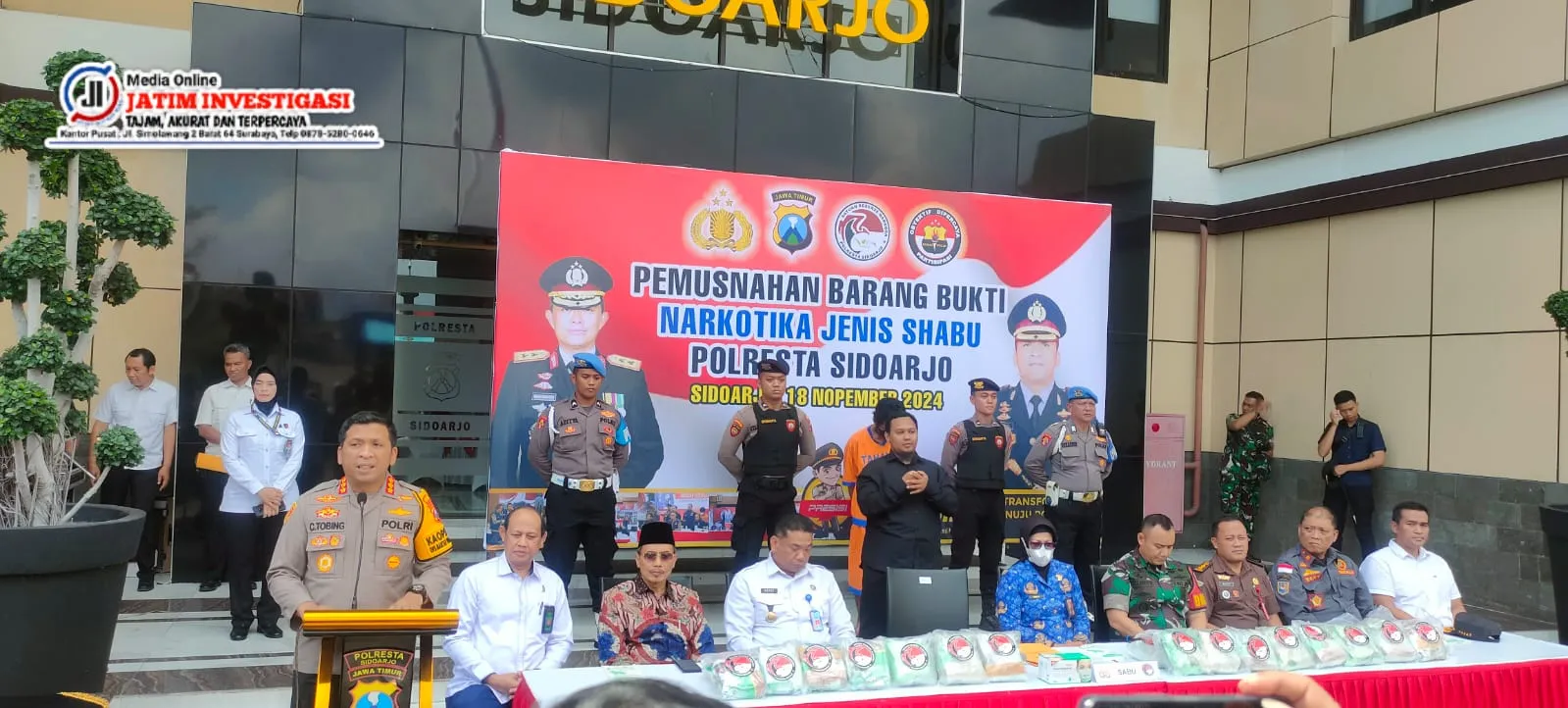 Selamatkan 150.000 Jiwa, Polresta Sidoarjo Musnahkan Barang Bukti 30 Kg Sabu Senilai Rp 30 Miliar