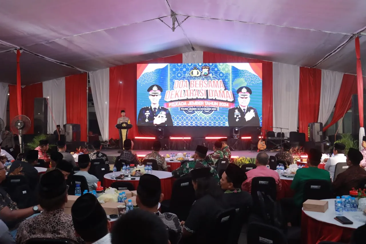 Cooling System, Polres Jember Gelar Doa Bersama dan Deklarasi Damai Pilkada 2024
