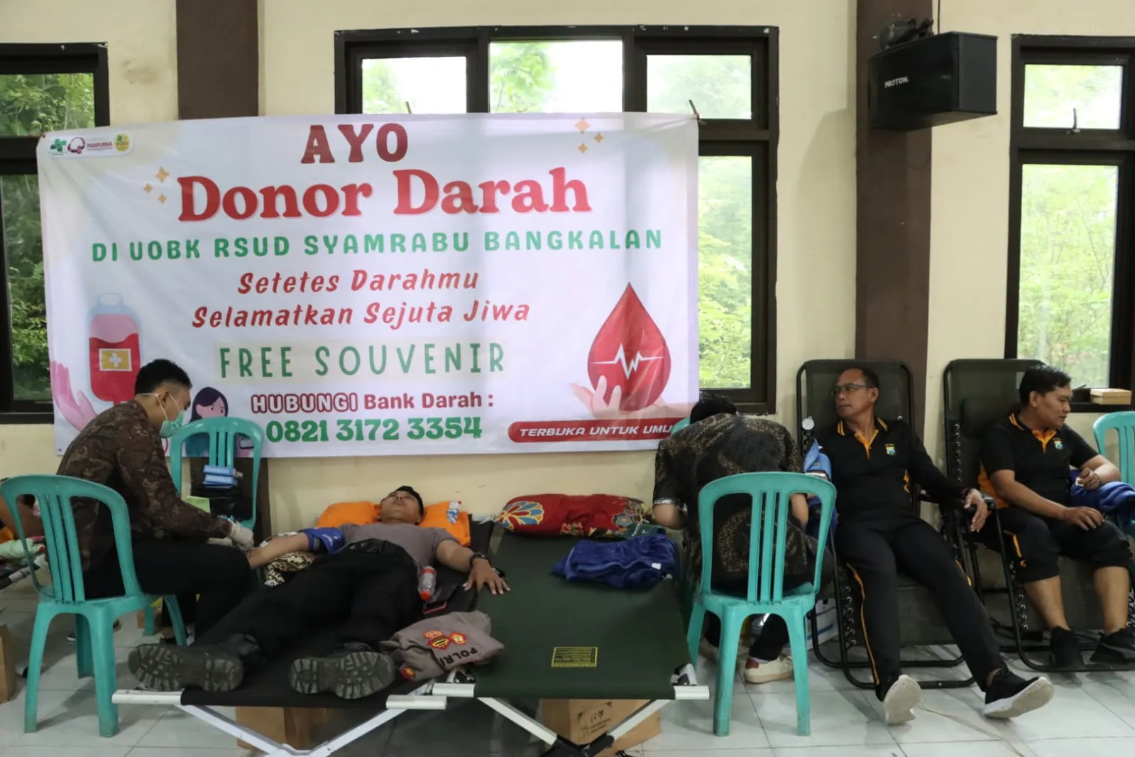 Wujud Kepedulian Sosial, Polres Bangkalan Gelar Bakti Kesehatan Melalui Donor Darah
