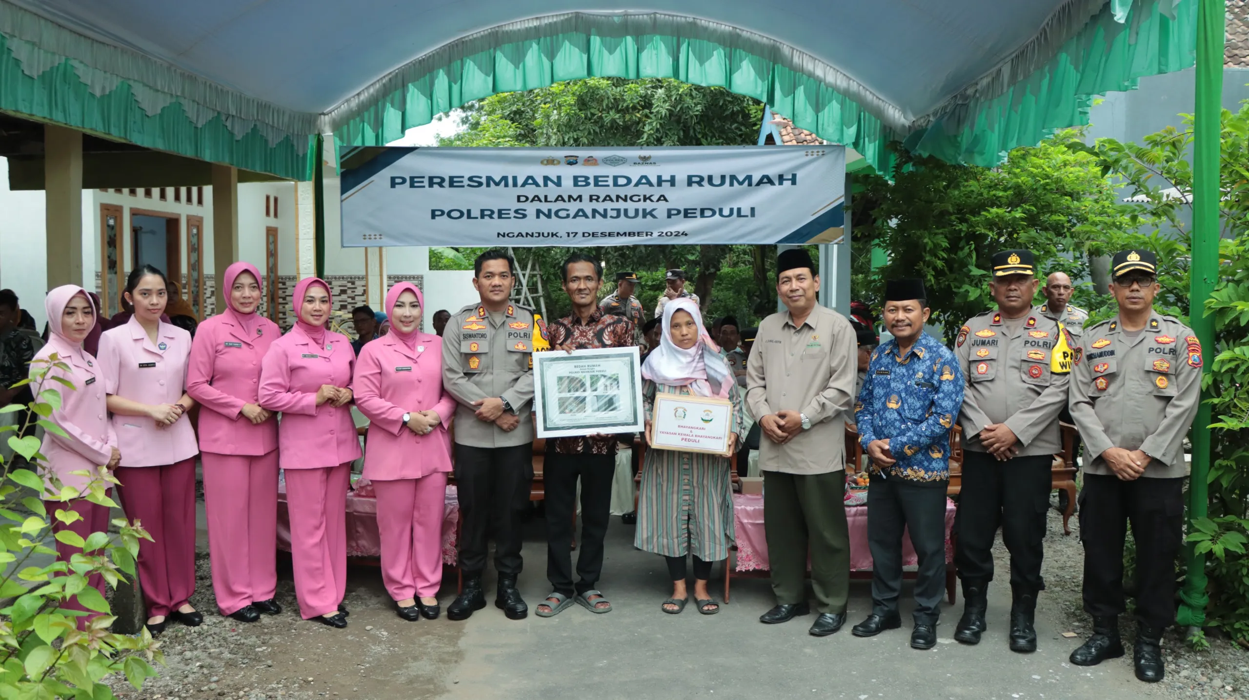 Rumah Baru dalam Program Polres Nganjuk Peduli untuk Pak Maryoto Resmi Diserahkan