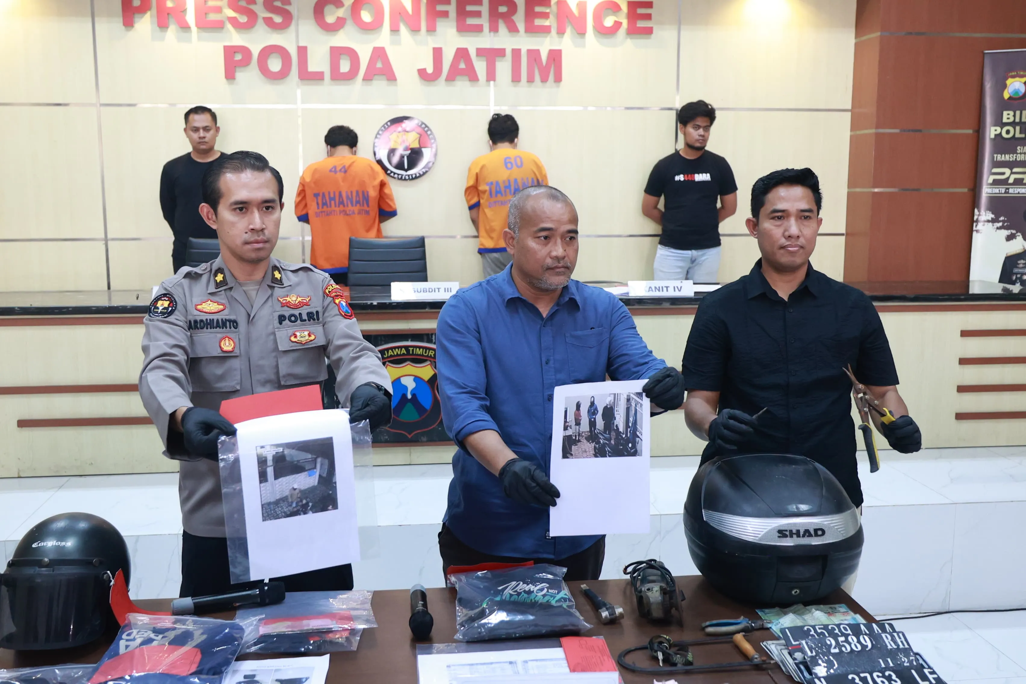 Polda Jatim Berhasil Amankan Dua Tersangka Spesialis Curanmor Rumah Kos