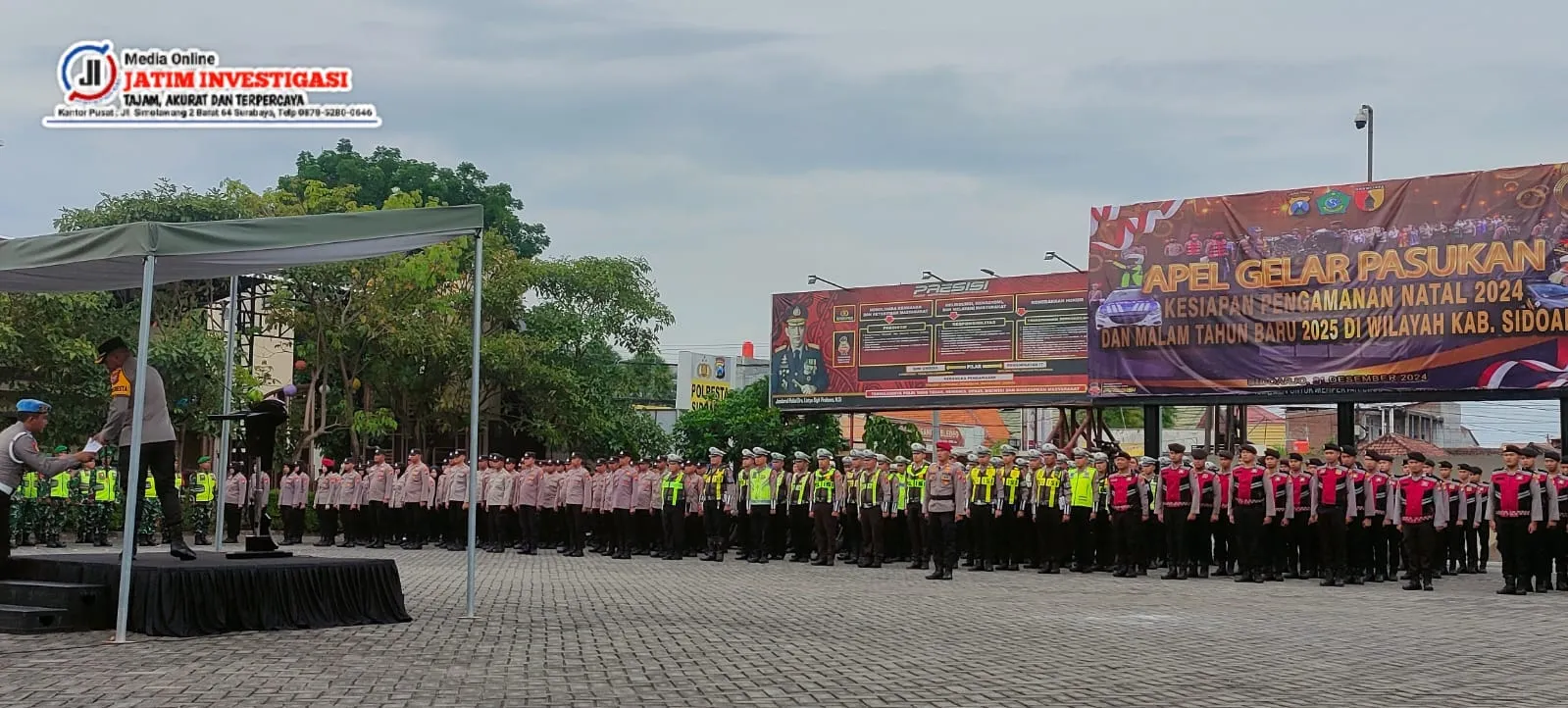 Gelar Apel Kesiapan Pengamanan Malam Tahun Baru 2025, Polresta Sidoarjo Kerahkan Ratusan Personel