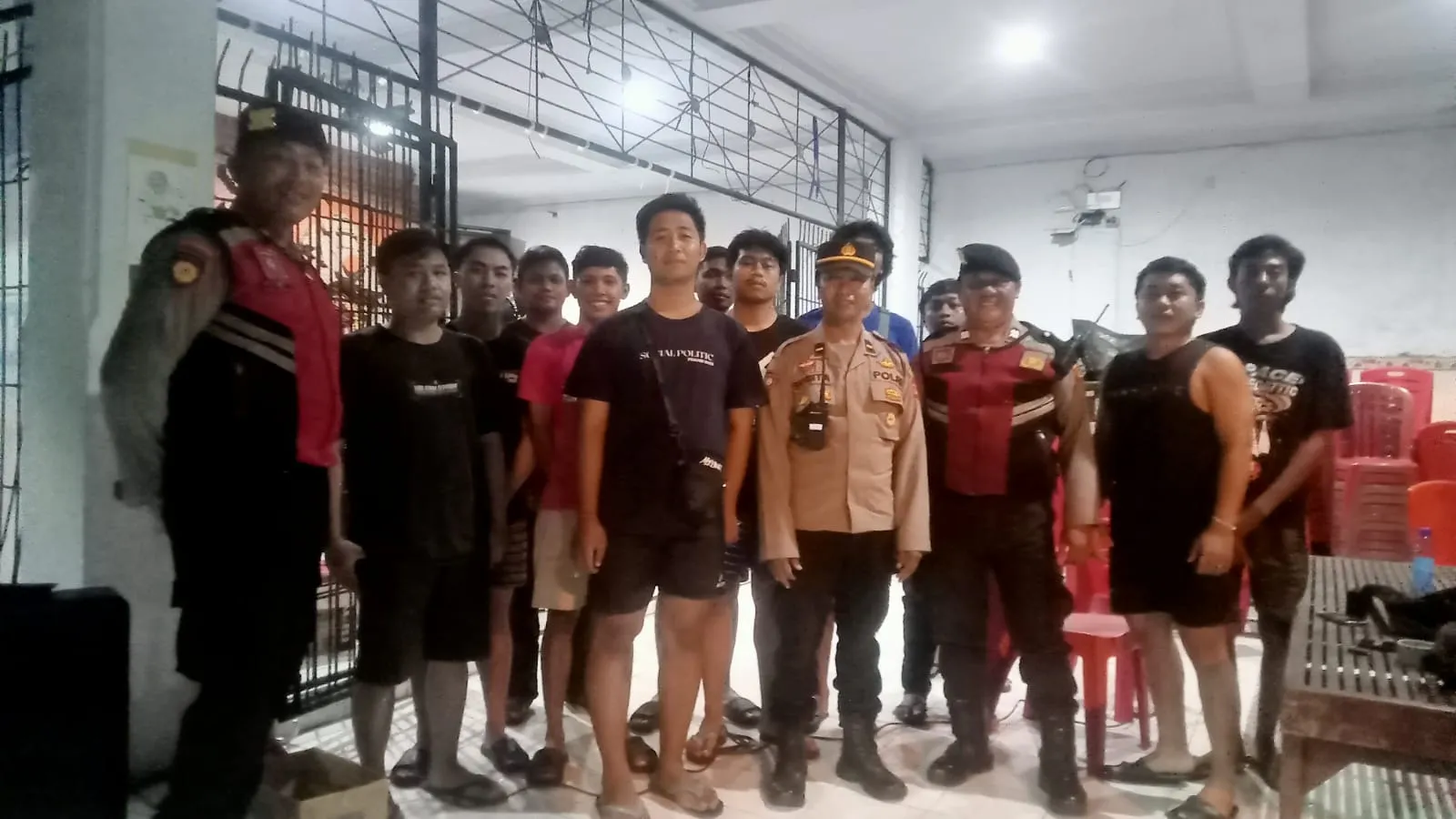 Polsek Kuta Utara Tingkatkan Blue Light Patrol Sambangi Tempat Pembuatan Ogoh Ogoh