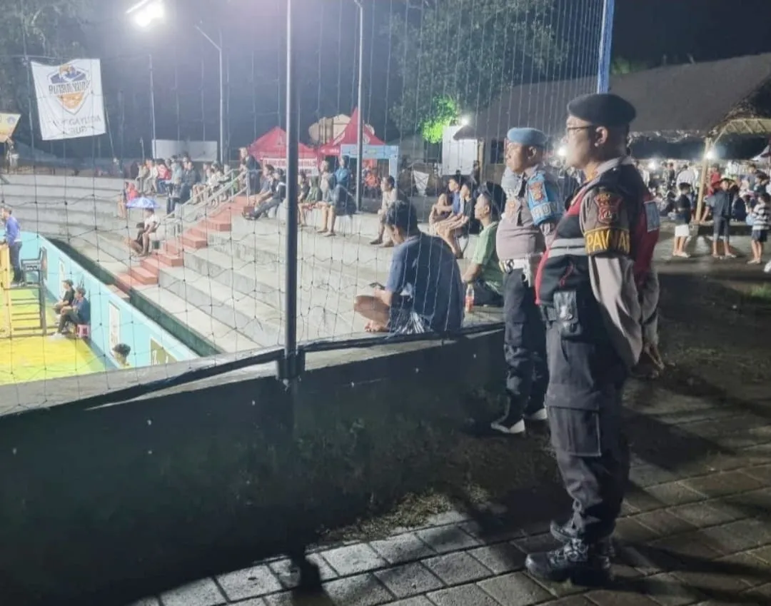 Minimalisir Kerawanan, Polsek Abiansemal Amankan Turnamen Bola Voli Poryuda Cup