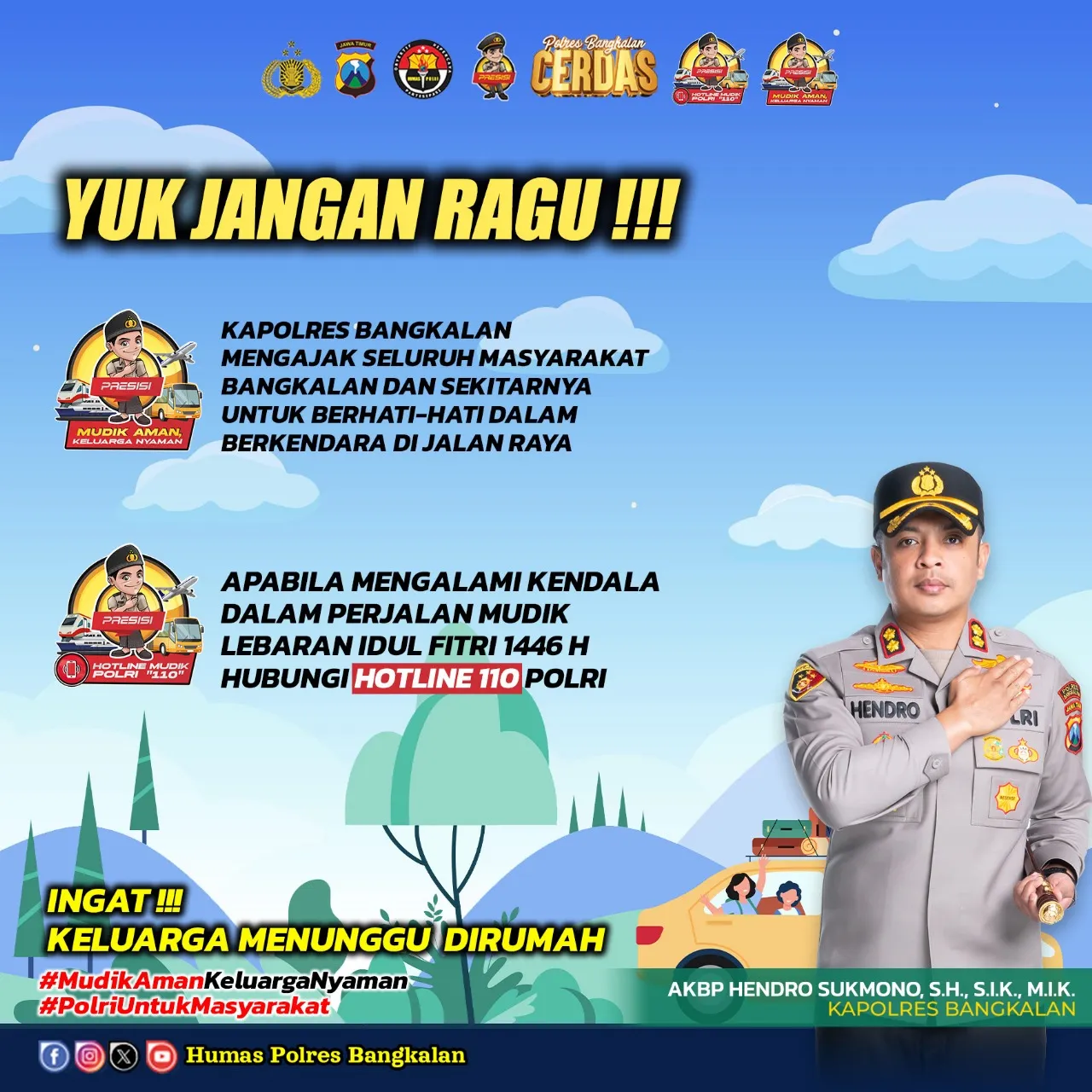 Polres Bangkalan Sosialisasikan Mudik Aman, Keluarga Nyaman, Melalui Tips Mudik Lebaran 2025
