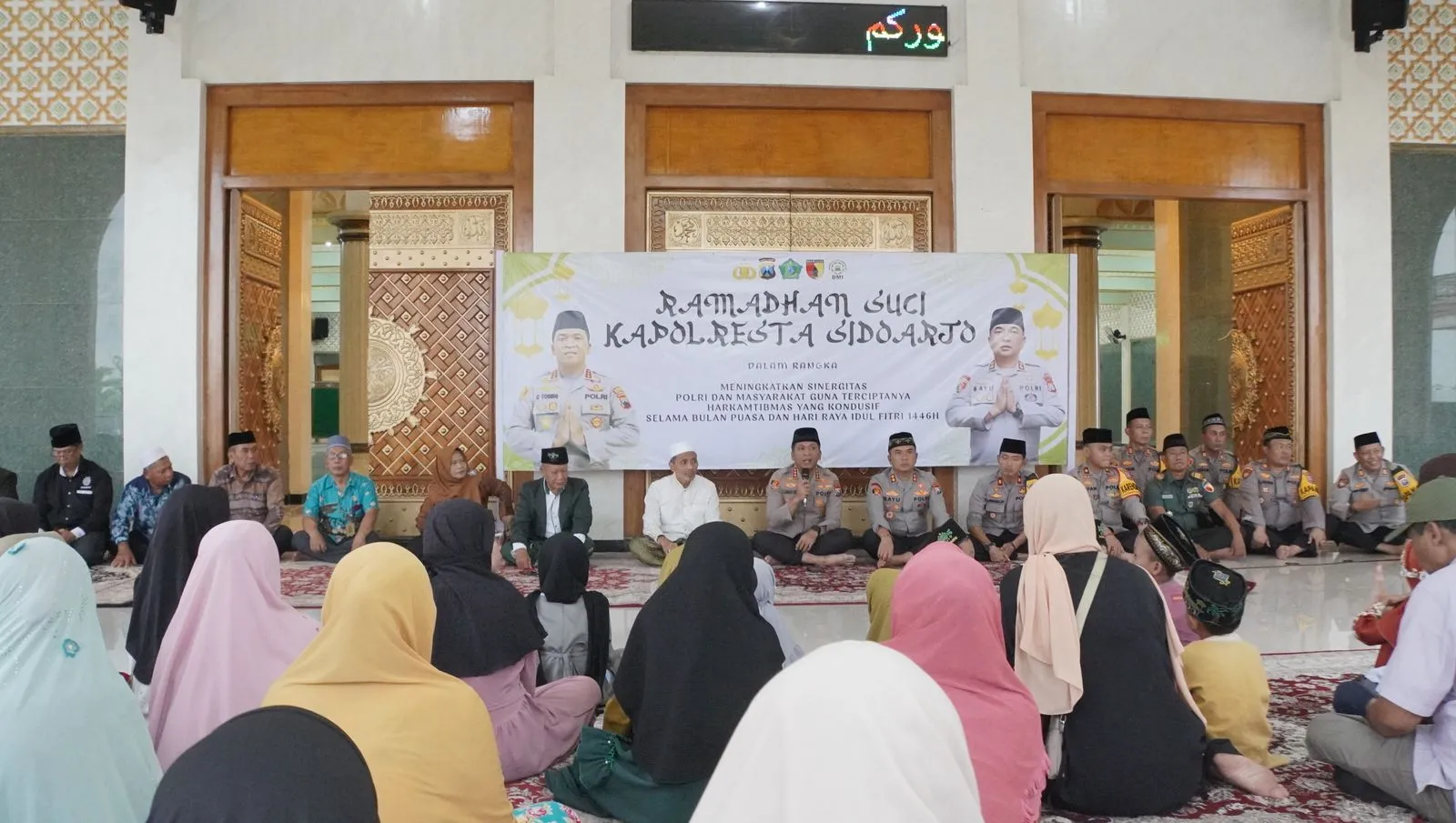 Safari Ramadhan Kapolresta Sidoarjo Sosialisasikan Hotline Mudik Polri 110