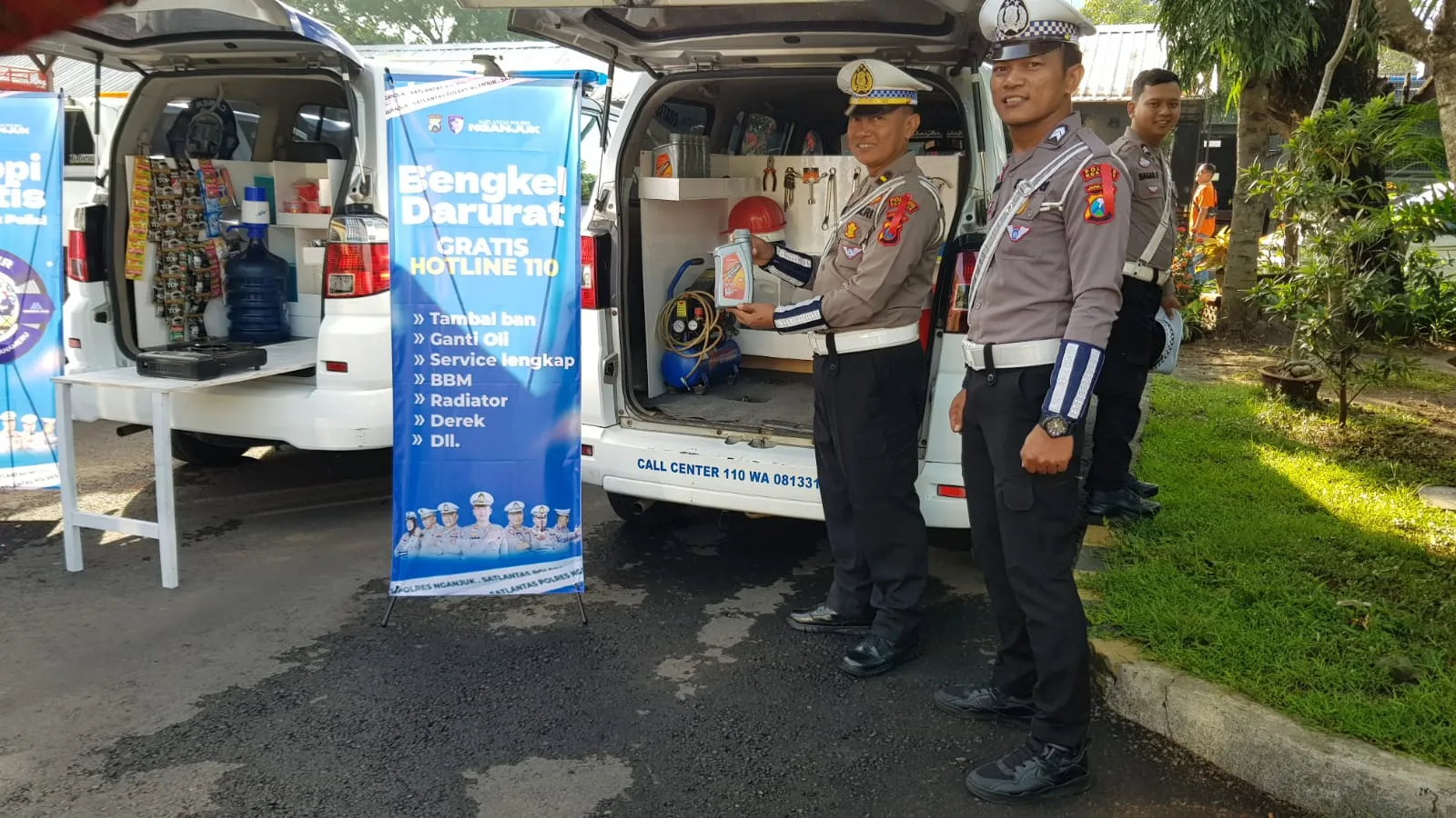 Mudik Auto Nyaman Polres Nganjuk Hadirkan Cafe dan Bengkel Gratis