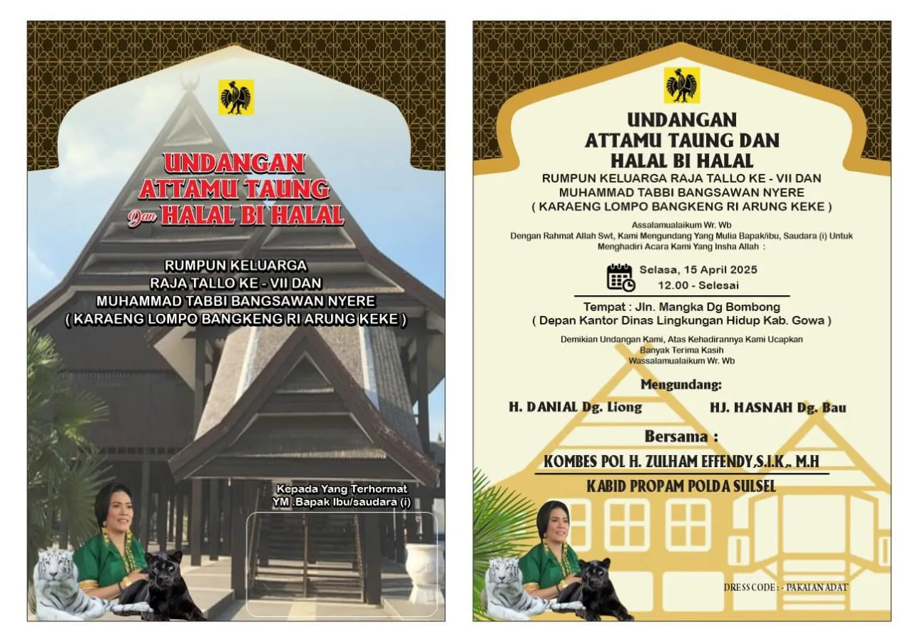 Rumpun Keluarga Raja Tallo VII Gelar Attamu Taung dan Halal Bi Halal, Karaeng Manai Ajak LBH NVNJ DPC Gowa Aktif Lestarikan Budaya