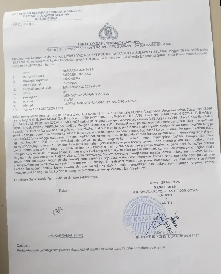 Korban Pelecehan seksual Lapor Polisi, Dugaan Dukun Cabul Sudah di Polres Gowa