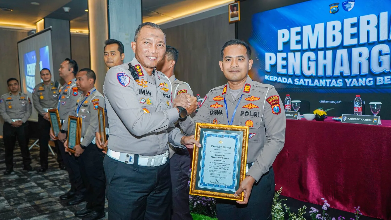 Ops Patuh Semeru 2025, Satlantas Polres Bangkalan Raih Penghargaan Bergengsi