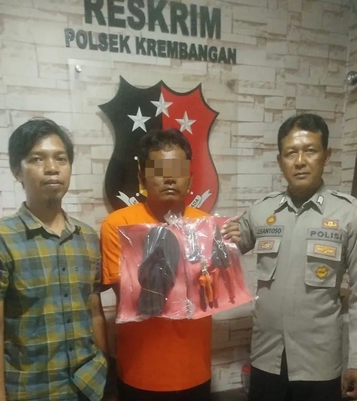 Polsek Krembangan Amankan Pelaku Pencurian Modus Kempes Ban di Jalan Dupak Rukun