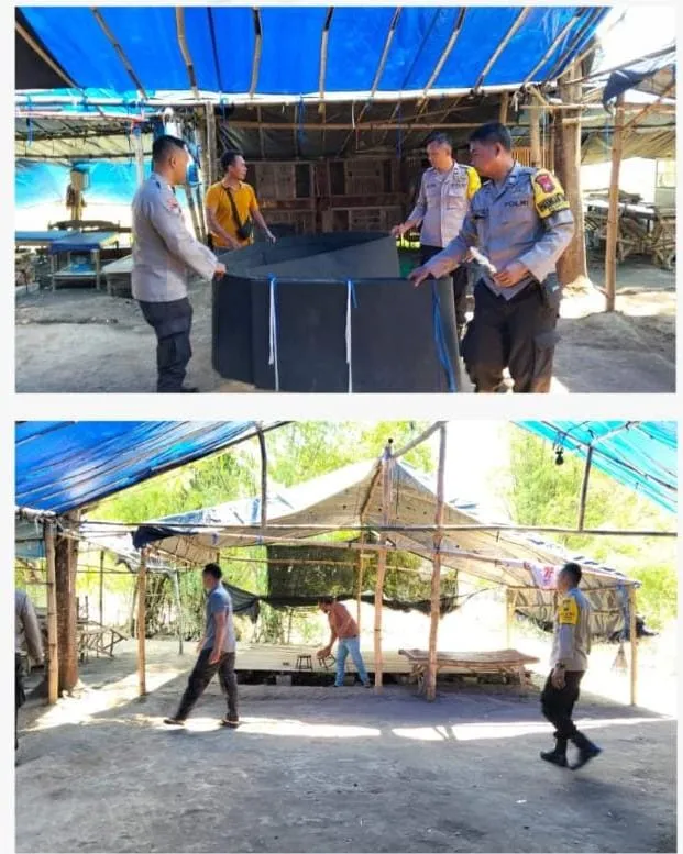 Polsek Bagor Bersama Resmob Polres Nganjuk Tindak Lanjuti Aduan Warga Soal Dugaan Perjudian Sabung Ayam