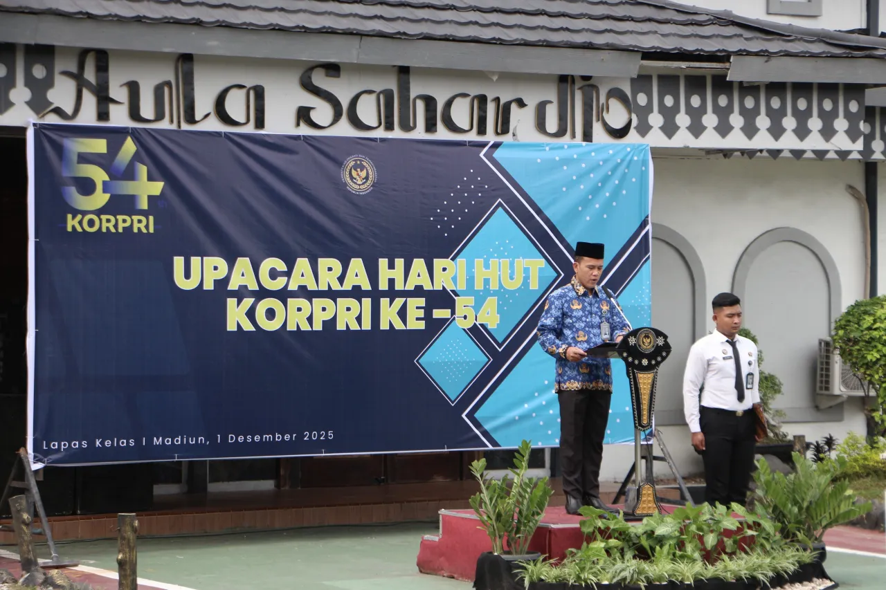 Serukan Integritas Profesionalisme, Lapas Kelas I Madiun Gelar Upacara Khidmat Peringatan Hari KORPRI