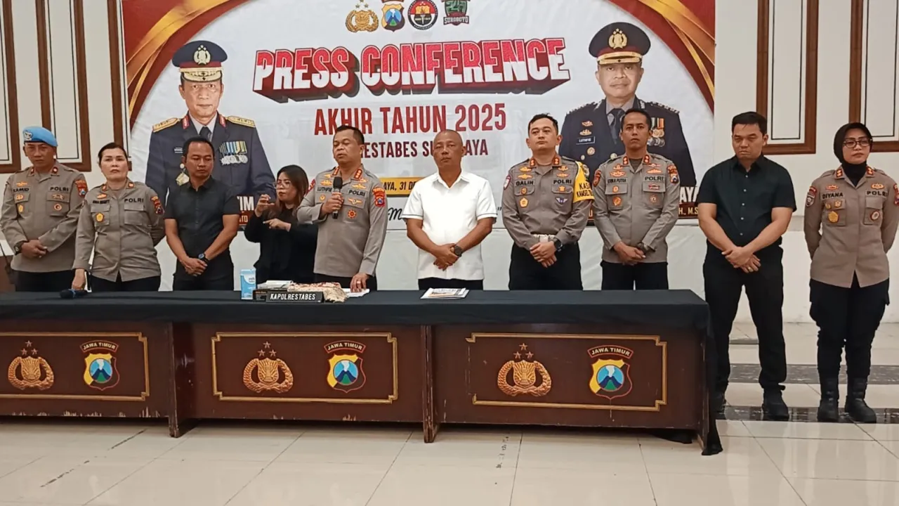 Polrestabes Surabaya Rilis Capaian Kinerja Tahun 2025, Data Curanmor Meningkat