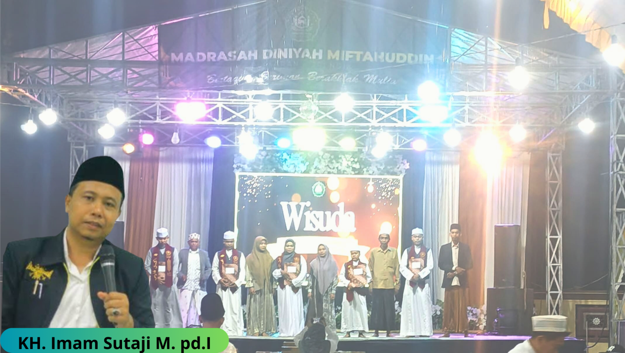 Prosesi wisuda Haflatul Imtihan MD Miftahuddin Plakaran Jrengik, dengan penceramah KH Imam Sutaji, 27/12/2025.