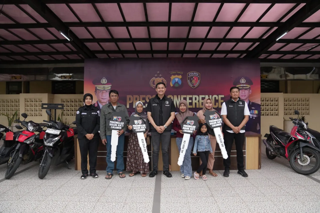 Gratis, Polres Kediri Kota Temukan dan Kembalikan Motor Hilang  kepada Pemiliknya