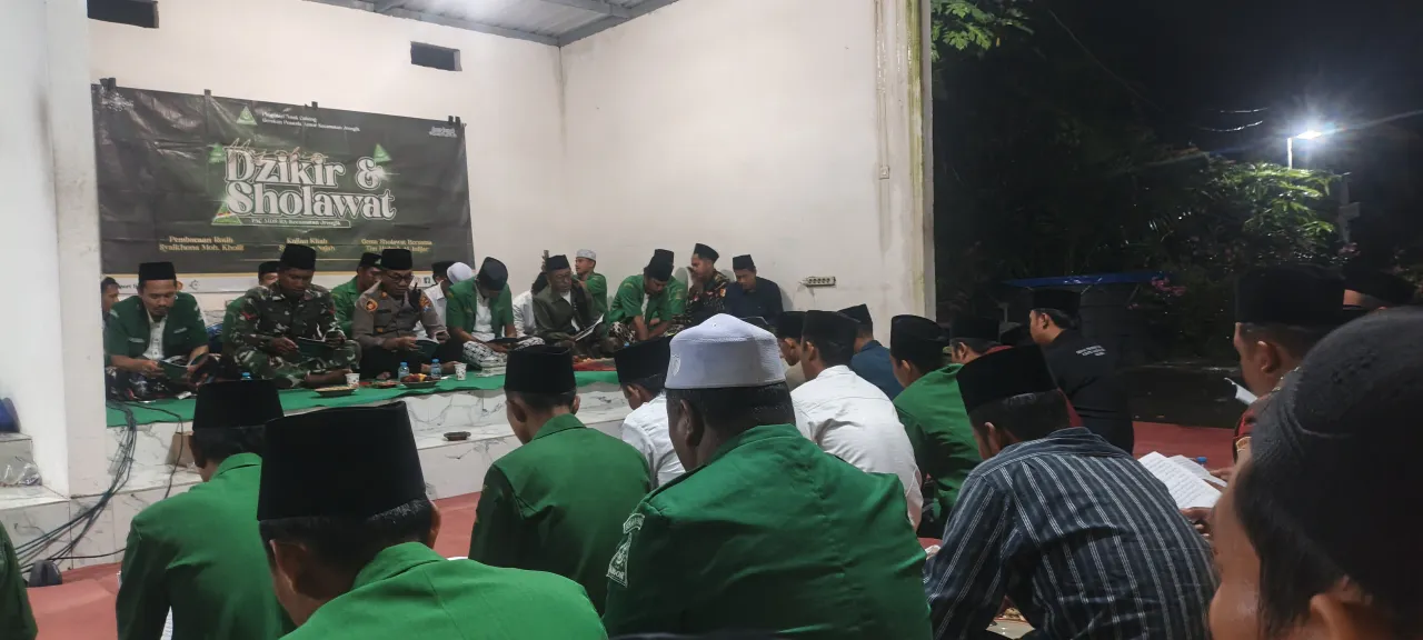 ‎Majelis Dzikir Rijalul Ansor Jrengik di Mapolsek Jadi Ikhtiar Bersama Jaga Keamanan Wilayah