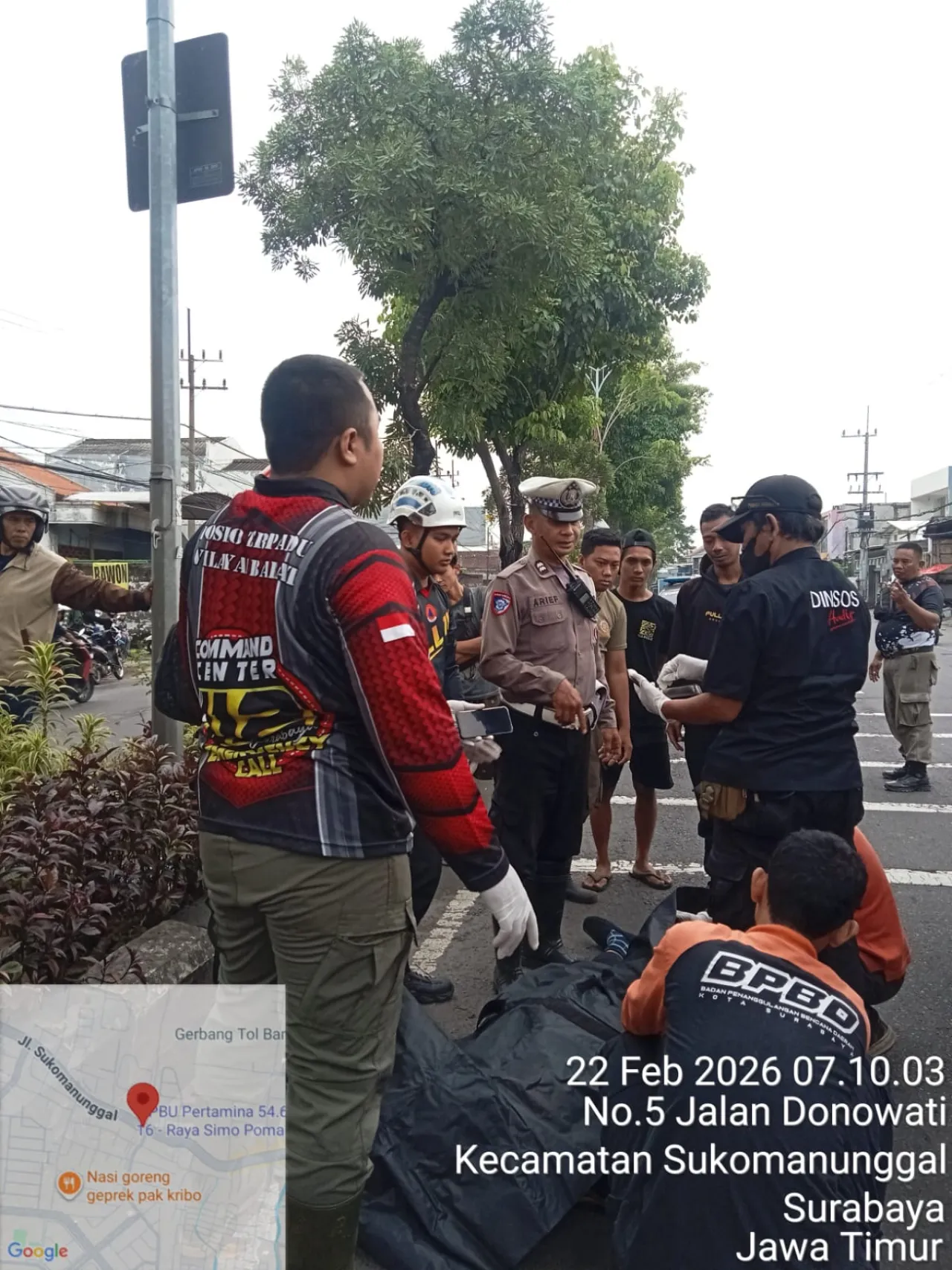 Pengendara Motor Tewas dalam Kecelakaan Tunggal di Sukomanunggal Surabaya