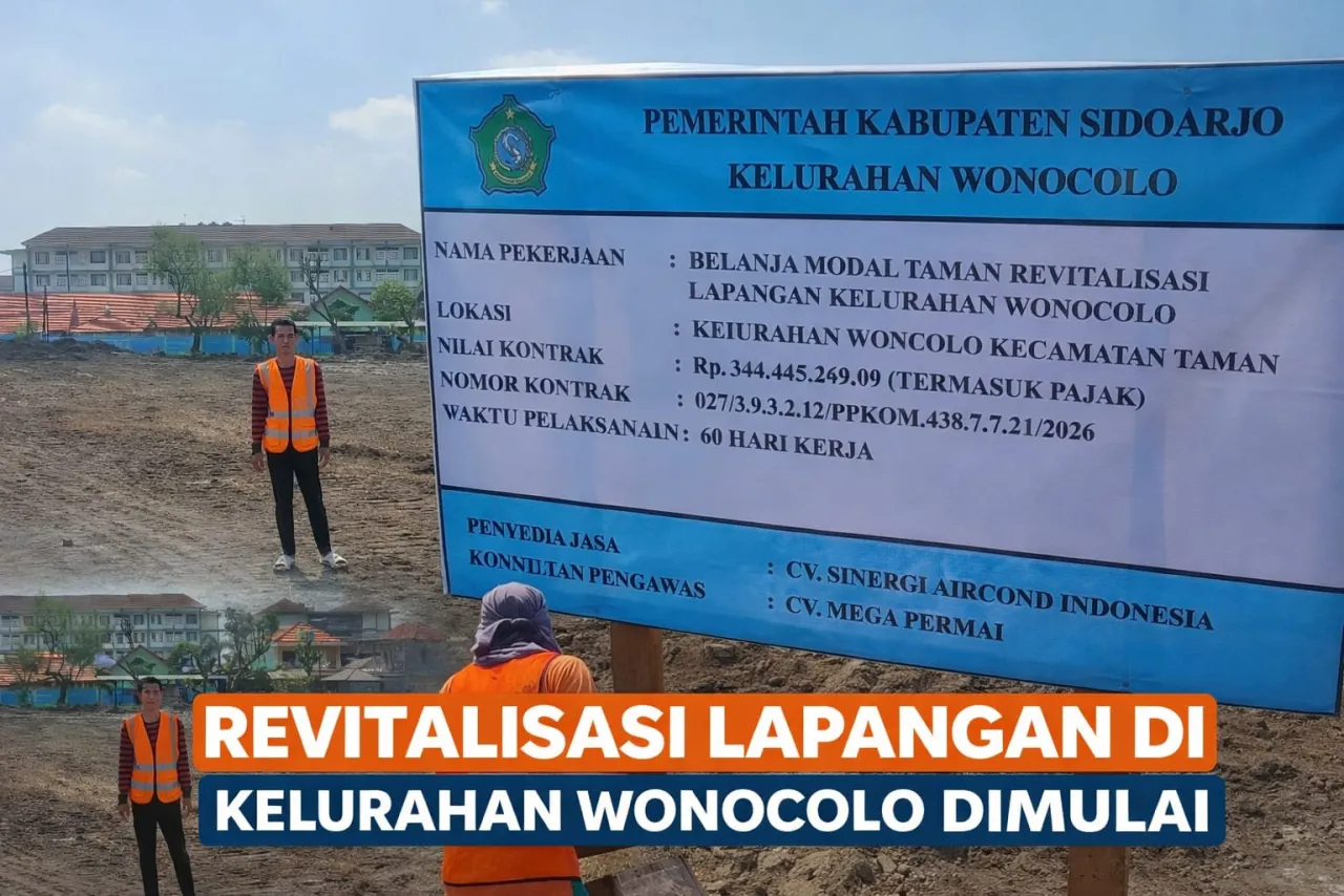 Sumber Anggaran Tidak Jelas, Proyek Jogging Track Rp344 Juta di Wonocolo Taman Sidoarjo Disorot