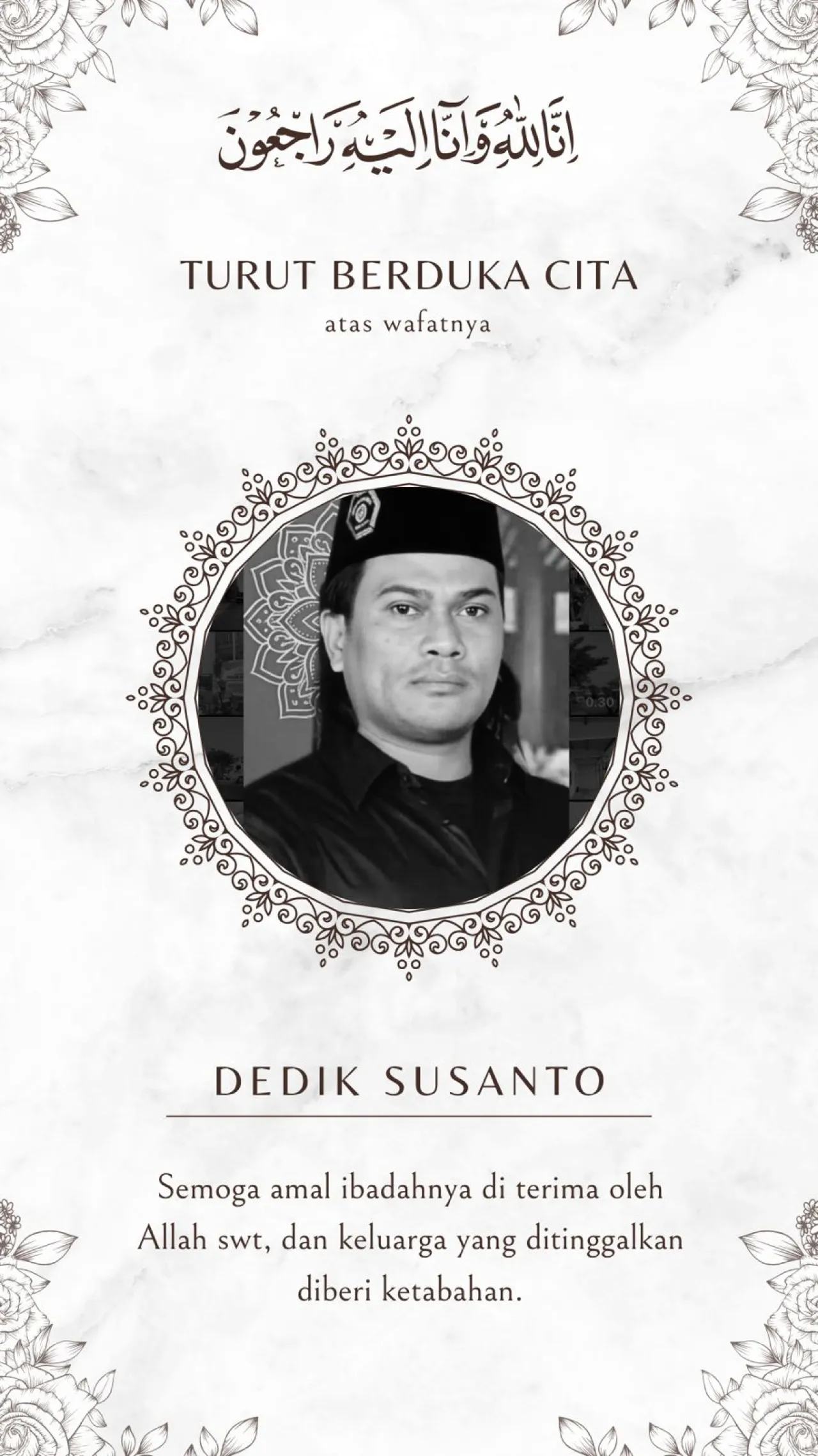 Duka Mendalam Ketua Passer WB DPW Jatim Dedik Susanto Berpulang, Tinggalkan Jejak Pengabdian dan Perjuangan