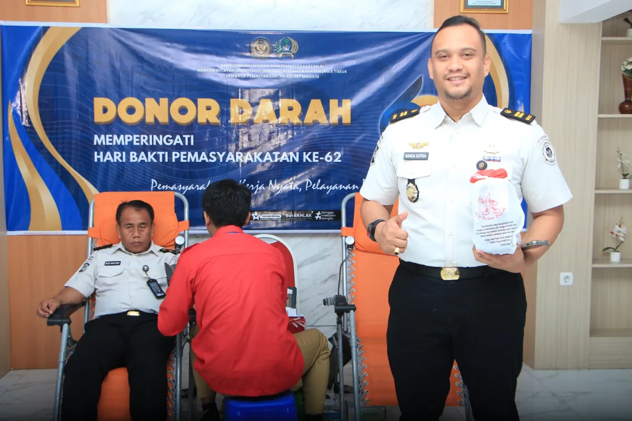 Aksi Nyata Kemanusiaan, Lapas I Madiun Donor Darah Peringati Hari Bakti Pemasyarakatan ke-62