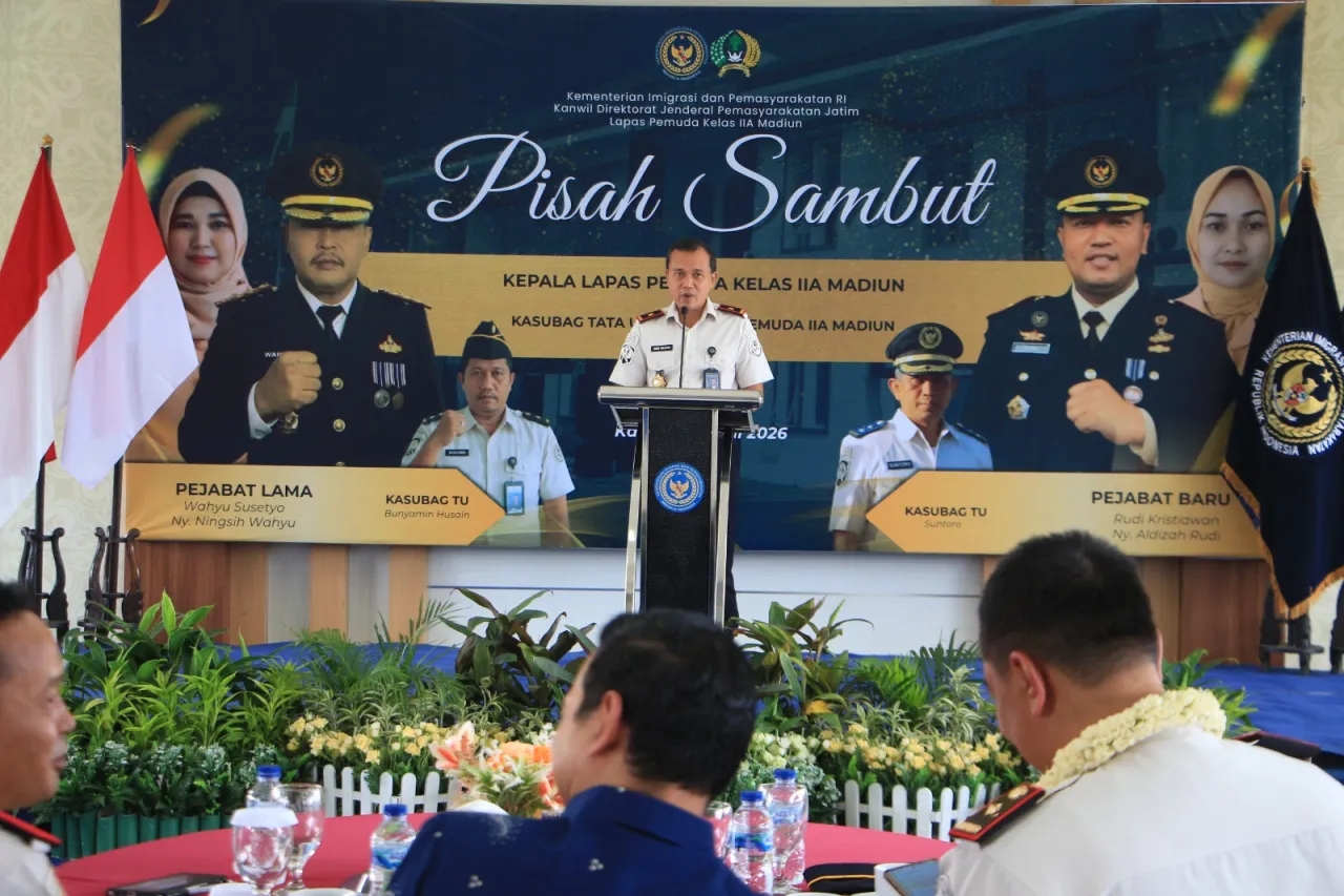 Apresiasi dan Sampaikan Salam Perpisahan, Kalapas I Madiun Hadiri Pisah Sambut Kalapas Pemuda Kelas IIA Madiun