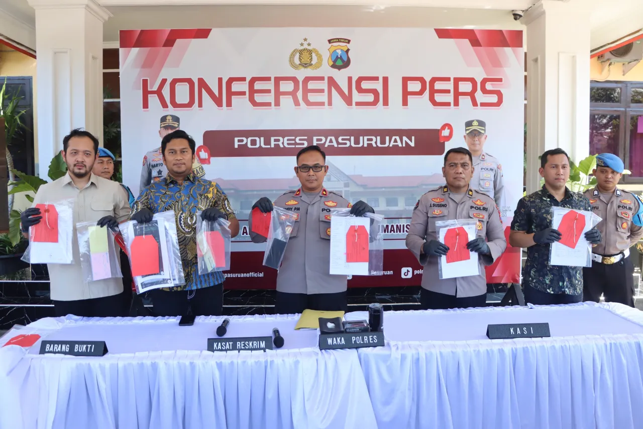Polres Pasuruan Amankan 5 Tersangka Kasus Tambang Andesit Ilegal di Purwosari