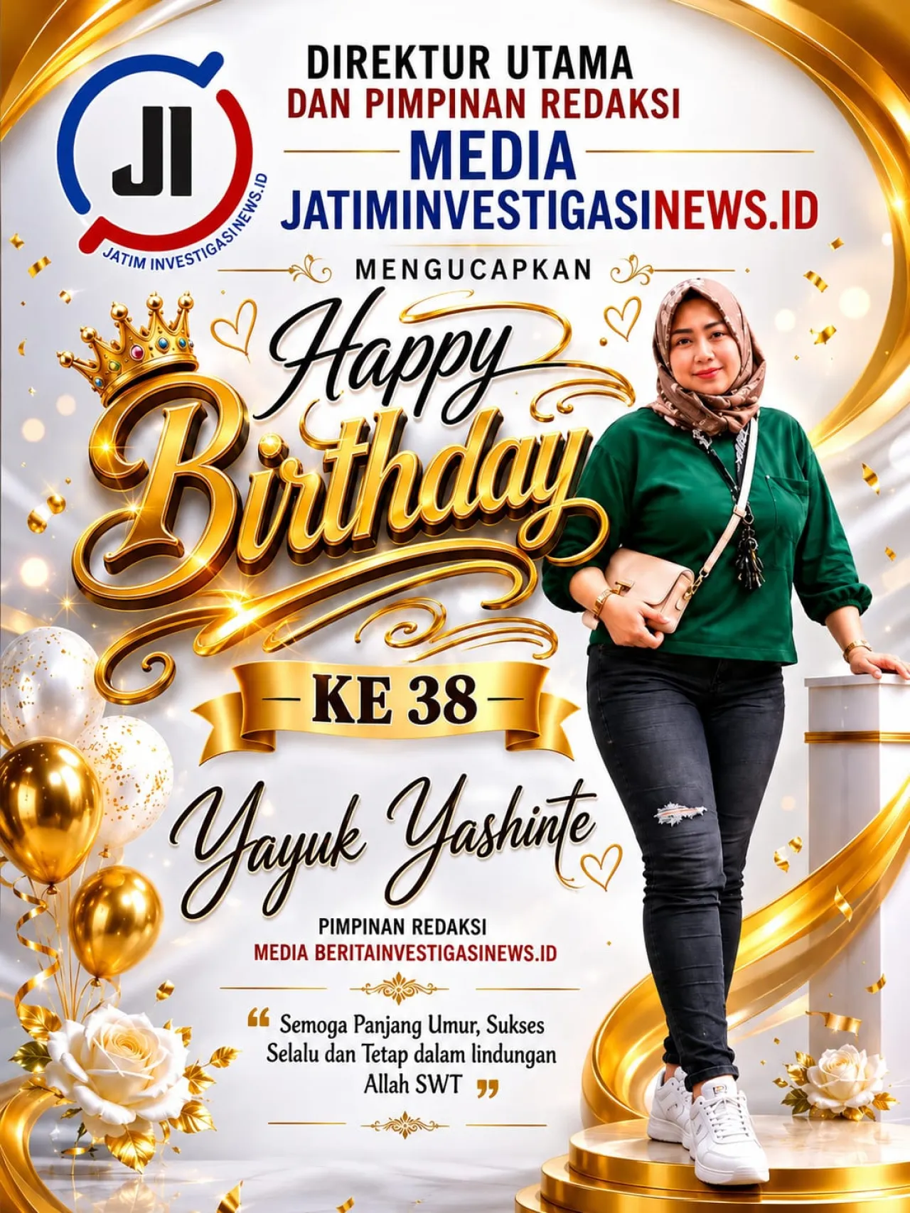 Direktur Utama dan Pimpinan Redaksi Media Jatiminvestigasinews.id Ucapkan Selamat Ulang Tahun untuk Yayuk Yashinta