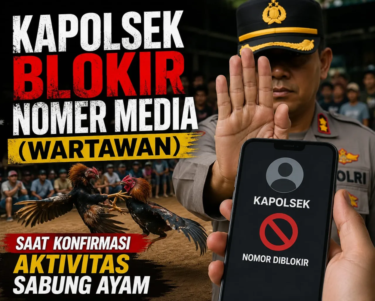 Kapolsek Ambulu Diduga Blokir Nomor Jurnalis, Pengaduan Aktivitas Judi Sabung Ayam Dinilai Belum Mendapat Respons