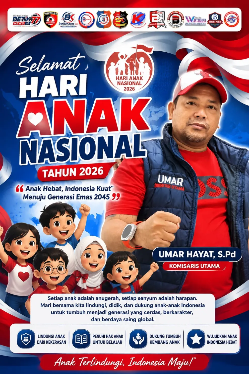 Hari Anak Nasional 2026, Gabungan 12 Media Online Tegaskan Komitmen Dukung Hak dan Perlindungan Anak