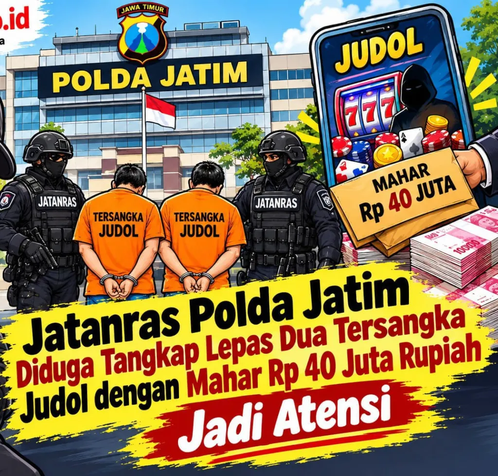 Ngk Bahaya Ta!!!. Jatanras Polda Jatim Diduga Tangkap Lepas Dua Tersangka Judol dengan Mahar Rp 40 Juta Rupiah Jadi Aten