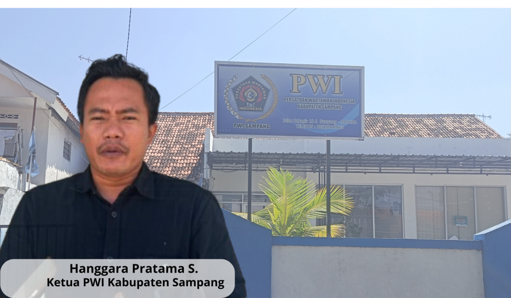 Hanggara Pratama S., Ketua PWI Kabupaten Sampang, menyampaikan sikap organisasi terkait pernyataan yang dinilai mencederai kebebasan pers. (Foto: Istimewa/PWI Sampang/Bn).