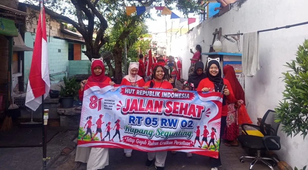 Semarak HUT ke-81 RI, Warga Kupang Segunting RT 05 Gelar Jalan Sehat dan Doorprize, Pererat Guyup Rukun Antarwarga